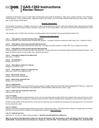 Document preview: Instructions for Form GAS-1260 Blender Return - North Carolina