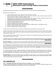 Document preview: Instructions for Form GAS-1252 Alternative Fuels Provider Return - North Carolina
