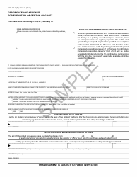 Document preview: Form BOE-260-A Certificate and Affidavit for Exemption of Certain Aircraft - Sample - California