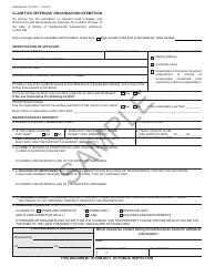 Form BOE-269-AH Claim for Veterans&#039; Organization Exemption - Sample - California