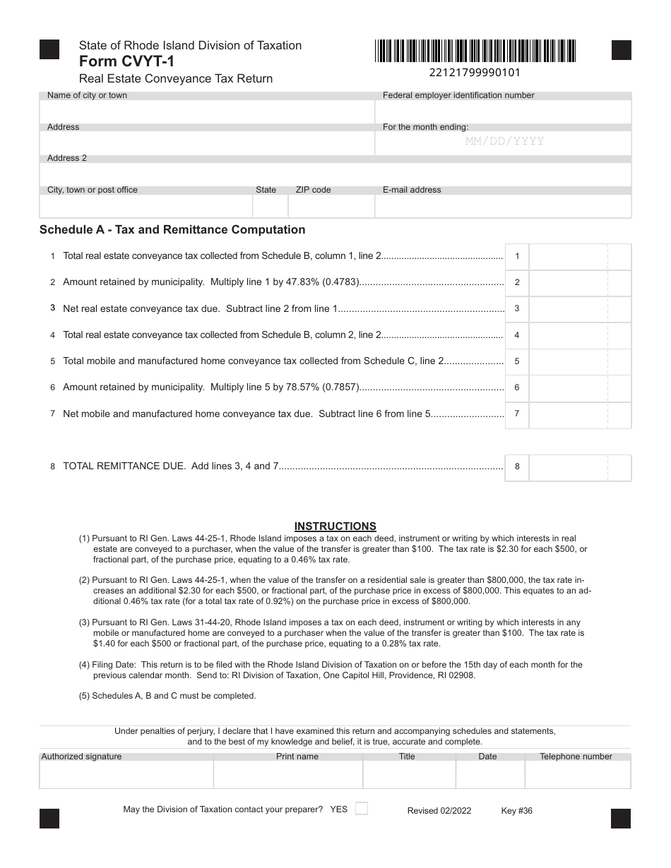 Form CVYT1 Download Fillable PDF or Fill Online Real Estate Conveyance