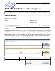 Park Facilities: Standard Rental Application - City of Marshall, Michigan
