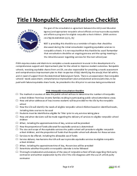 Title I Nonpublic Consultation Checklist - Nebraska