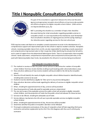 Document preview: Title I Nonpublic Consultation Checklist - Nebraska