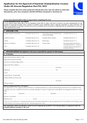 Form SRG2125 Application for the Approval of Examiner Standardisation Courses Under UK Aircrew Regulation Part-Fcl.1015 - United Kingdom