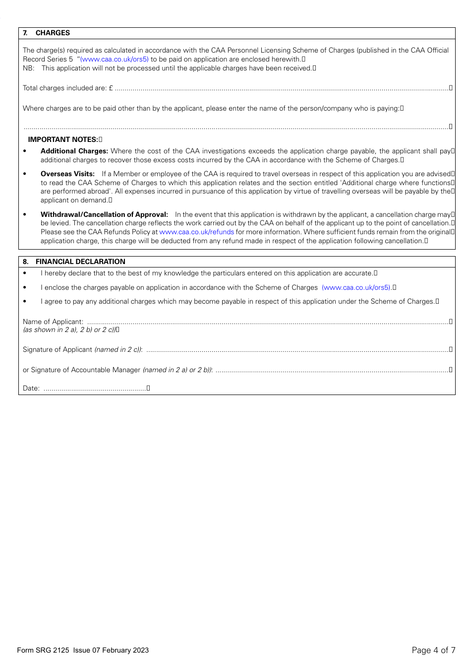 Form SRG2125 Application for the Approval of Examiner Standardisation Courses Under UK Aircrew Regulation Part-Fcl.1015 - United Kingdom, Page 4