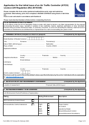Form SRG1411A Application for the Initial Issue of an Air Traffic Controller (Atco) Licence (UK Regulation (Eu) 2015/340) - United Kingdom