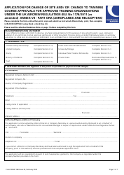 Form SRG2116B Application for Change of Site and/ or Change to Training Course Approvals for Approved Training Organisations Under the UK Aircrew Regulation (Eu) No 1178/2011 (As Amended) Annex VII - Part Ora (Aeroplanes and Helicopters) - United Kingdom