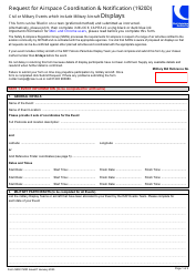 Form SRG1720D Request for Airspace Coordination &amp; Notification (1920d) - United Kingdom