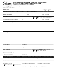 Form SFN62255 North Dakota Development Fund (Nddf)/Angel Match Program of North Dakota (Amp) Application - North Dakota