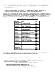 Form AG-0766 Application for Plant Certification License - Tennessee, Page 2