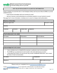 Form 0184A Email Consent Form for Businesses - Ontario, Canada