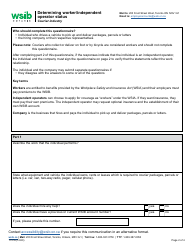 Form 1157A Determining Worker/Independent Operator Status Questionnaire - Courier Industry - Ontario, Canada, Page 2
