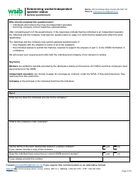 Form 1158A Determining Worker/Independent Operator Status General Questionnaire - Ontario, Canada, Page 2