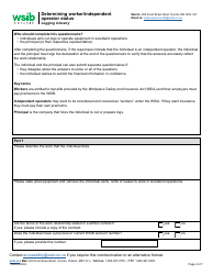 Form 1168A Determining Worker/Independent Operator Status Questionnaire - Logging Industry - Ontario, Canada, Page 2