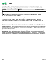 Form 1209A Application for Reduced Premium Rate for Non-exempt Partners and Executive Officers in Construction - Ontario, Canada, Page 2