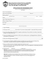 Document preview: Application for Snowmobile Race - Maine