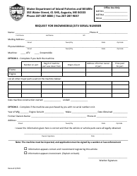 Document preview: Request for Snowmobile/Atv Serial Number - Maine