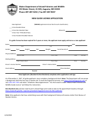 New Guide License Application - Maine