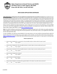 New Guide License Application - Maine, Page 2