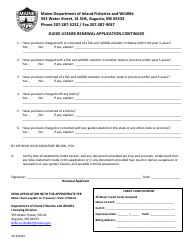 Guide License Renewal Application - Maine, Page 2
