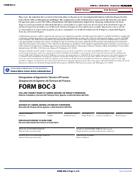 Form BOC-3 Designation of Agents for Service of Process (English/Spanish)