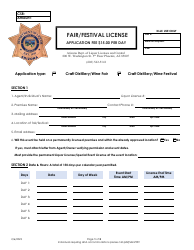 Fair/Festival License Application - Arizona