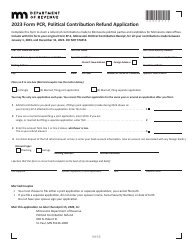 Form PCR Political Contribution Refund Application - Minnesota