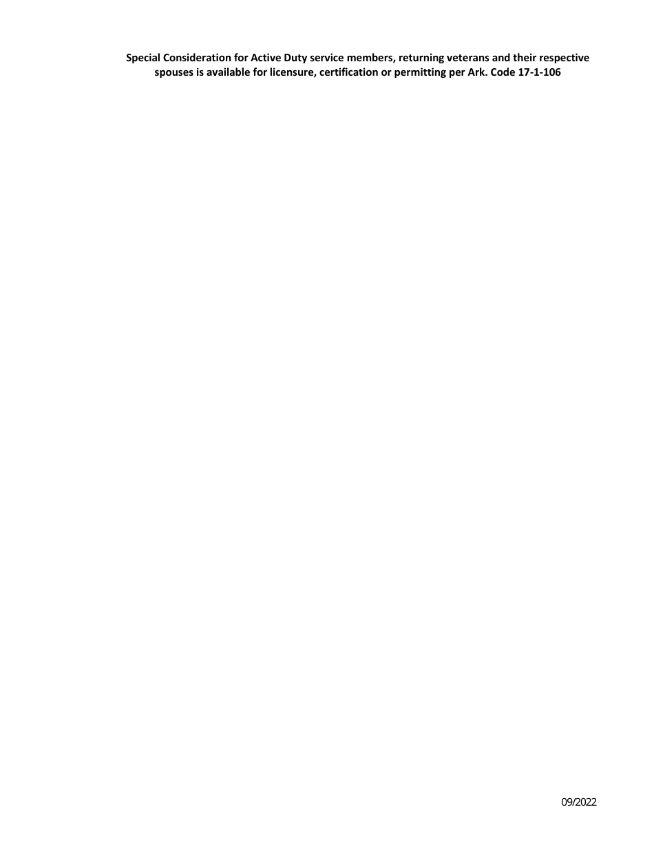 Application for Arkansas Assembly Tester Technician Competency License - Arkansas, Page 3