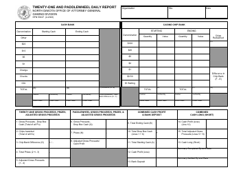 Form SFN53027 Twenty-One and Paddlewheel Daily Report - North Dakota