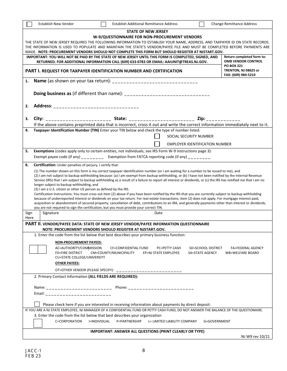 Form JACC-1 Download Printable PDF or Fill Online Jacc Provider ...