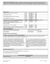Form AGL-09 Older Adult Daily Living Center Unusual Incident Report - Pennsylvania, Page 2