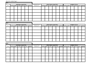 Form SFN51721 Paddlewheel Casino Chips Inventory Log - North Dakota, Page 2