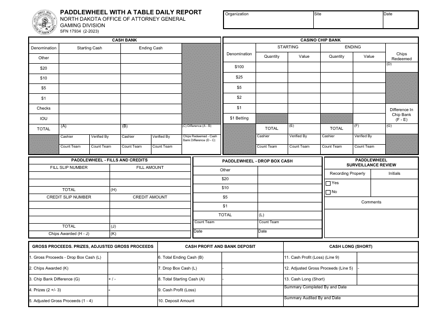 Form SFN17934  Printable Pdf