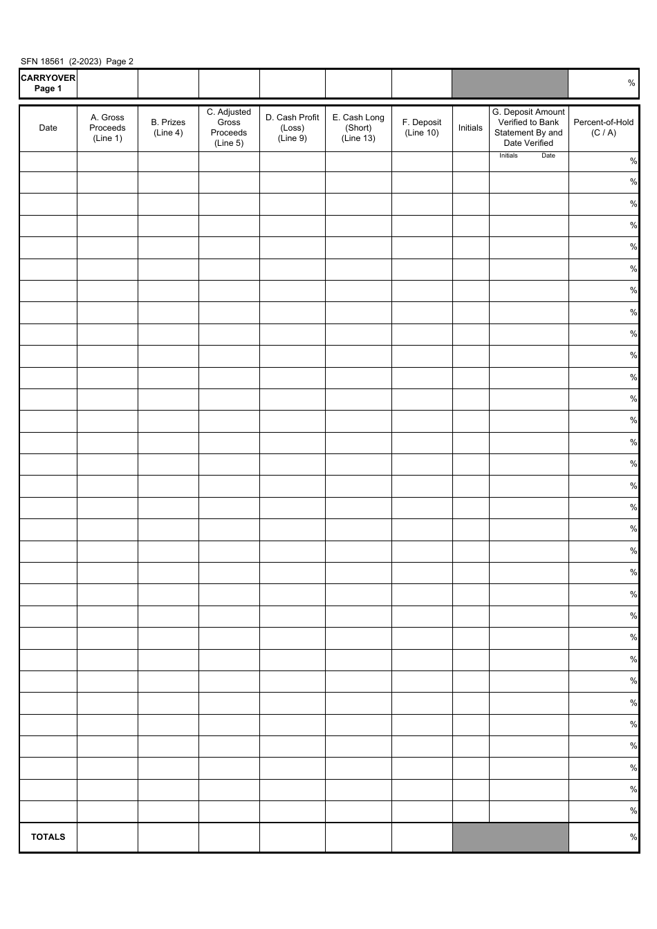 Form SFN18561 Paddlewheel Summary - North Dakota, Page 2