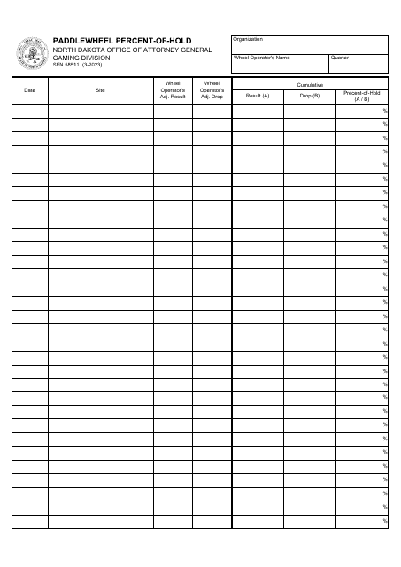 Form SFN58511  Printable Pdf