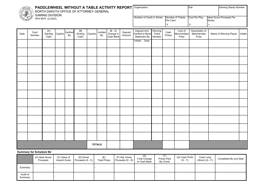 Form SFN9875  Printable Pdf