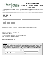 Document preview: Corrective Action/Non-compliance Event Form - Gp-0-23-001 - New York