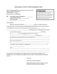 Irrevocable Letter of Credit Amendment Form - New York