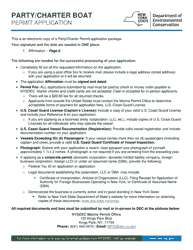 Document preview: Marine District Party & Charter License Application - New York, 2023
