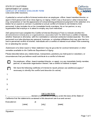 Document preview: Form CDA2000 Conflict of Interest Disclosure Form - California