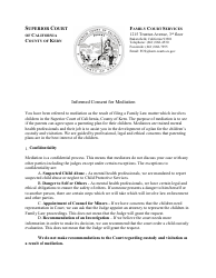 Document preview: Informed Consent for Mediation - County of Kern, California
