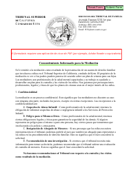 Document preview: Consentimiento Informado Para La Mediacion - County of Kern, California (Spanish)