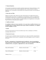 Consentimiento Informado Para La Mediacion - County of Kern, California (Spanish), Page 2