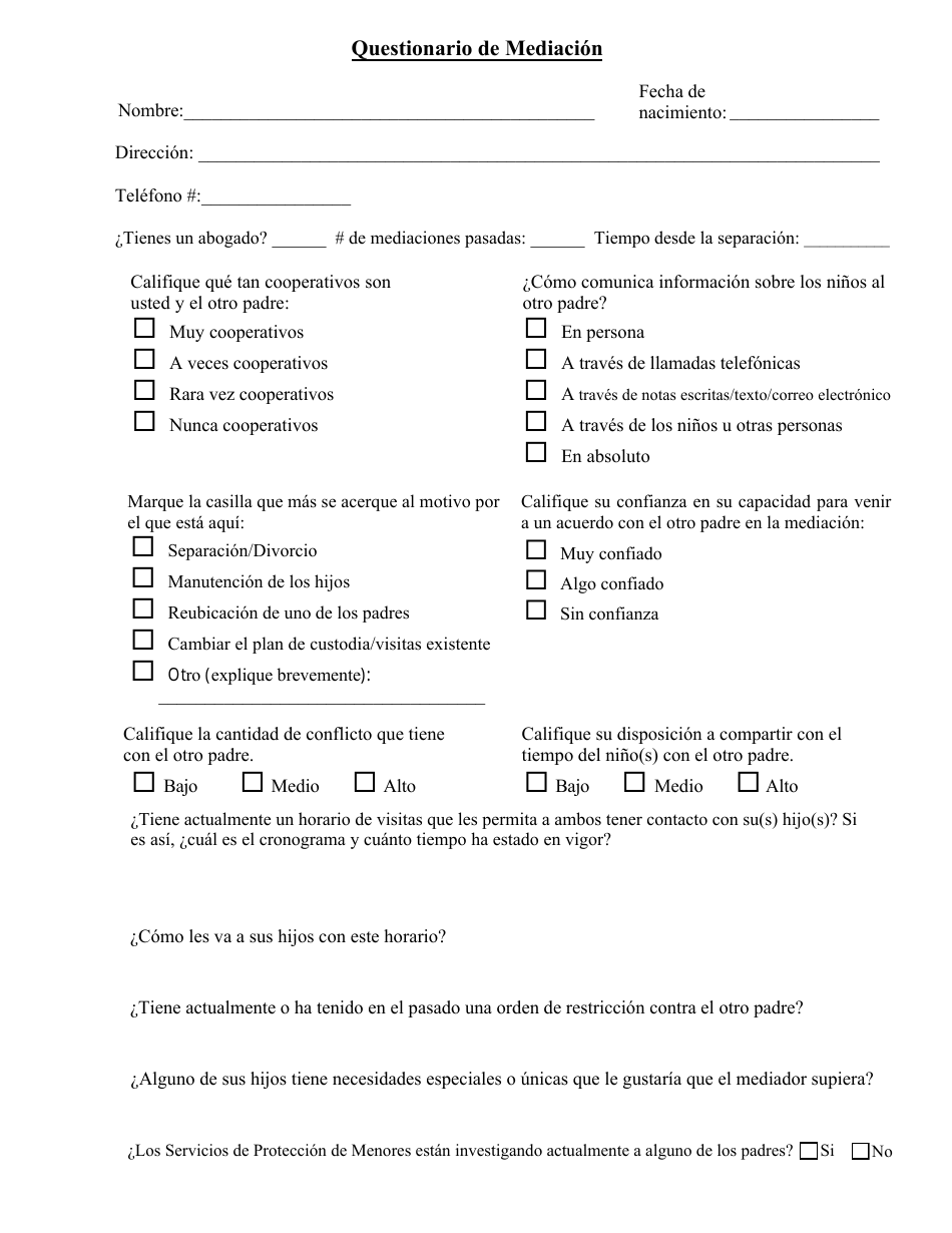 Consentimiento Informado Para La Mediacion - County of Kern, California (Spanish), Page 3