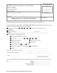Document preview: Form KRN SUP CRT CR-0324 Order for Penal Code 1001.95 Diversion - County of Kern, California