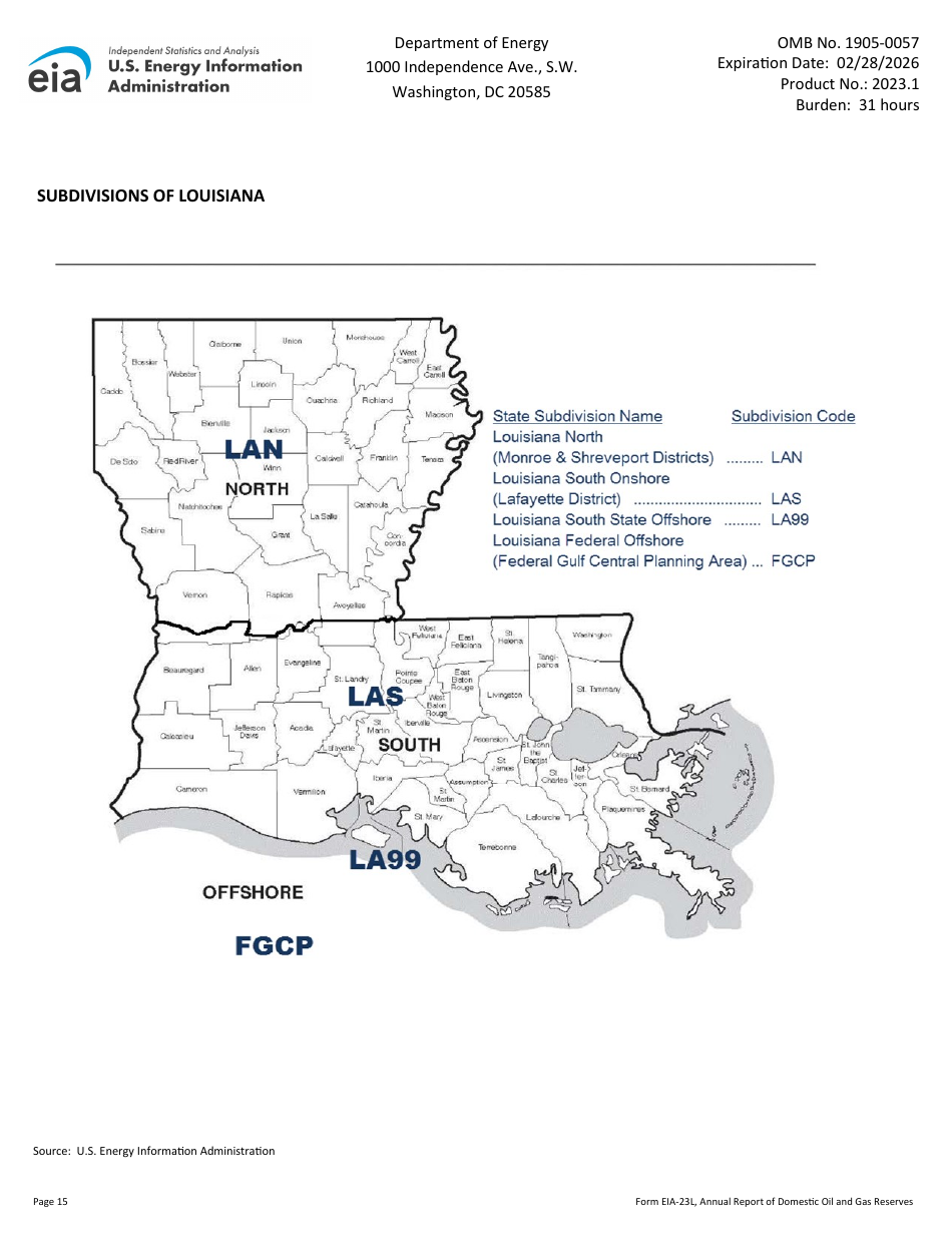 Instructions for Form EIA-23L Annual Report of Domestic Oil and Gas Reserves, Page 15