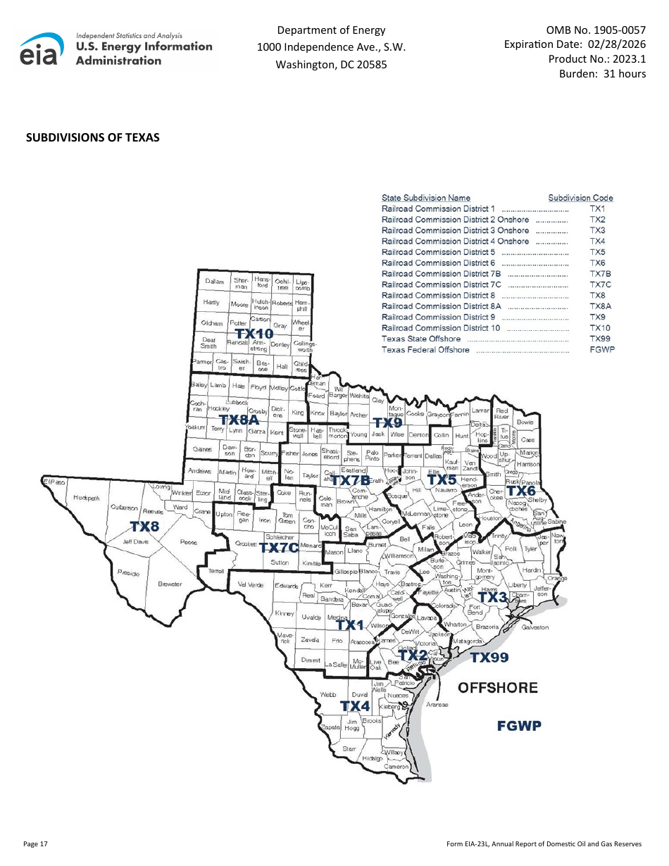 Instructions for Form EIA-23L Annual Report of Domestic Oil and Gas Reserves, Page 17