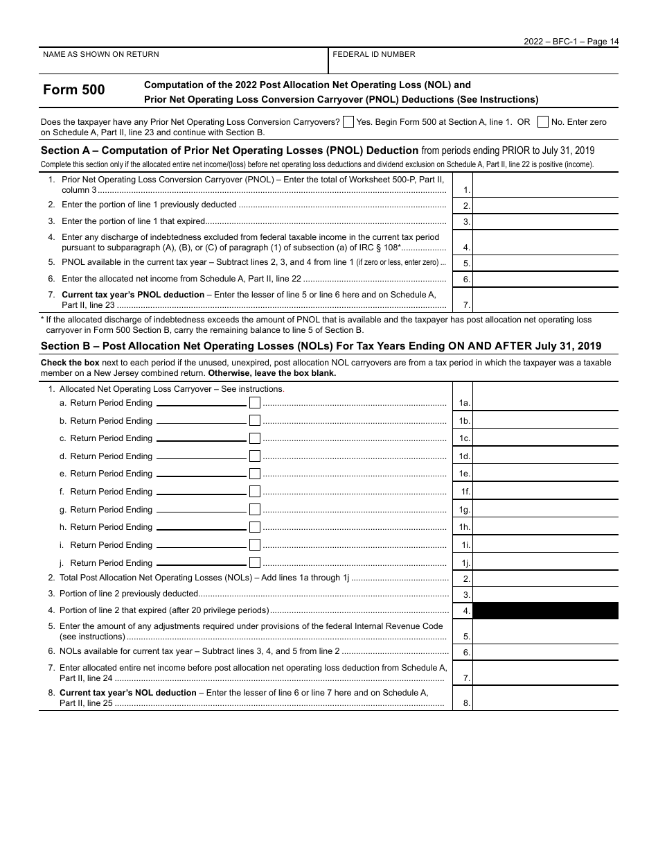 Form BFC-1 Corporation Business Tax Return for Banking and Financial Corporations - New Jersey, Page 14