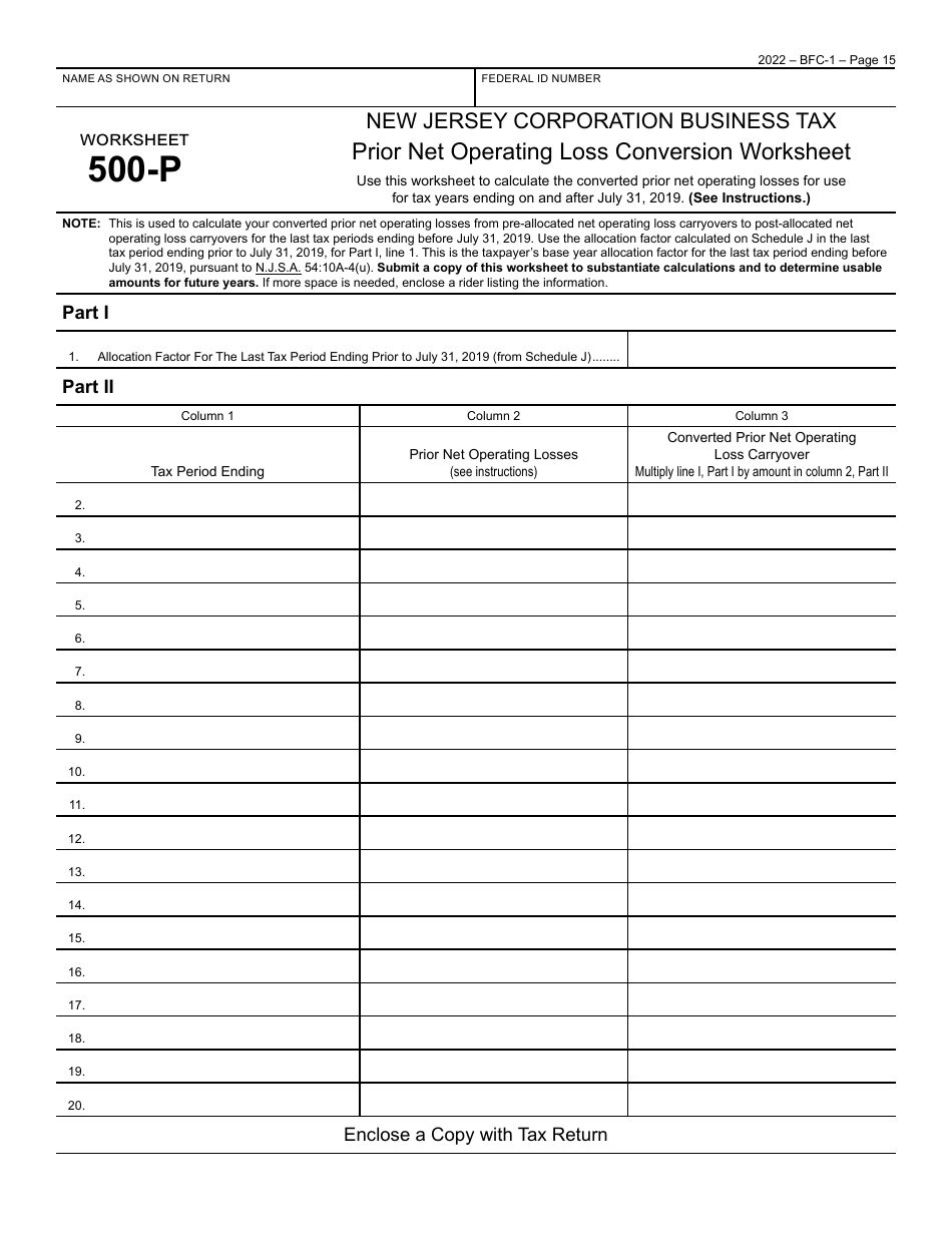 Form BFC-1 Corporation Business Tax Return for Banking and Financial Corporations - New Jersey, Page 15
